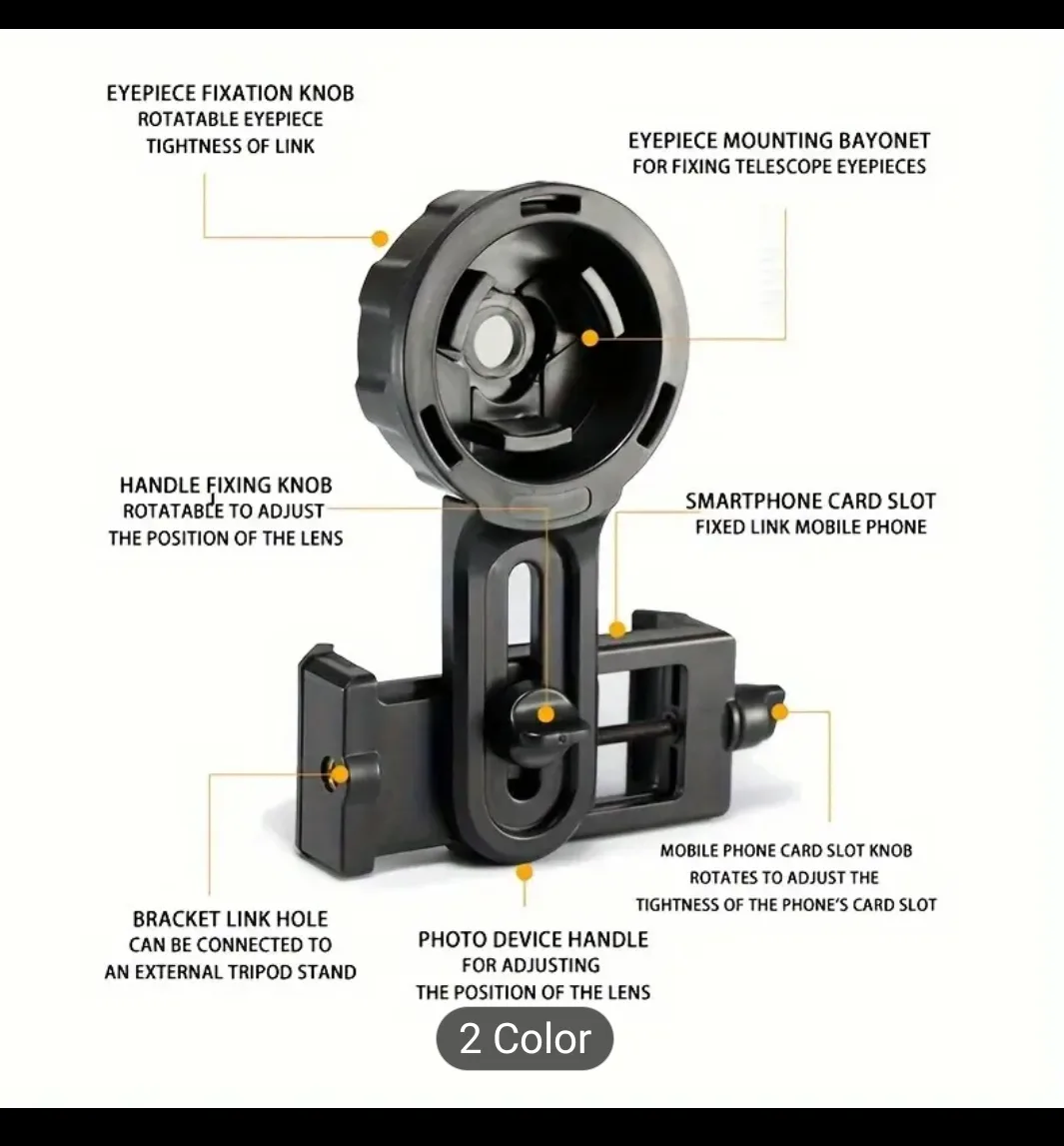 Telescope Cell Phone Adapter Mount - Black image indicator(5)