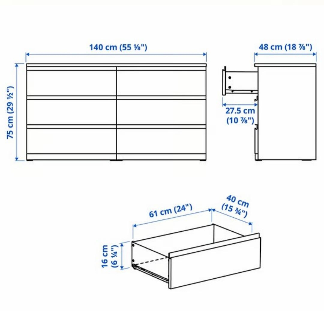 IKEA MALM [BLACK & WHITE] DRESSERS - photo 2