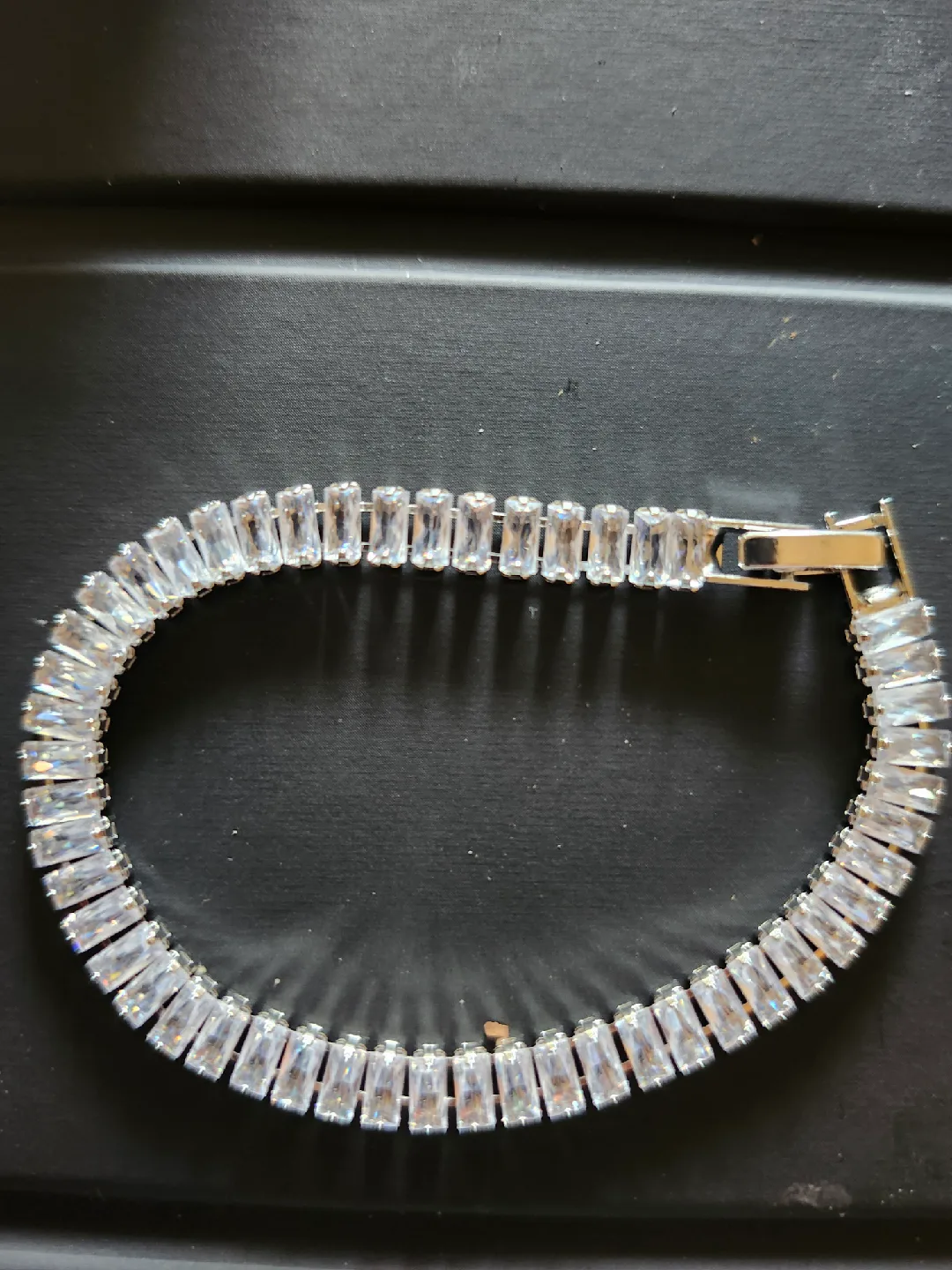 925 Sterling Silver Rhinestone Tennis Bracelet thumbnail