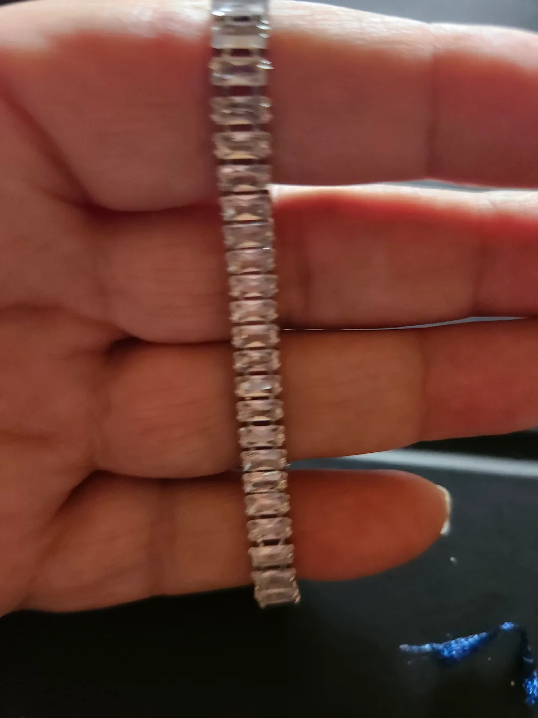 925 Sterling Silver Rhinestone Tennis Bracelet image indicator(2)