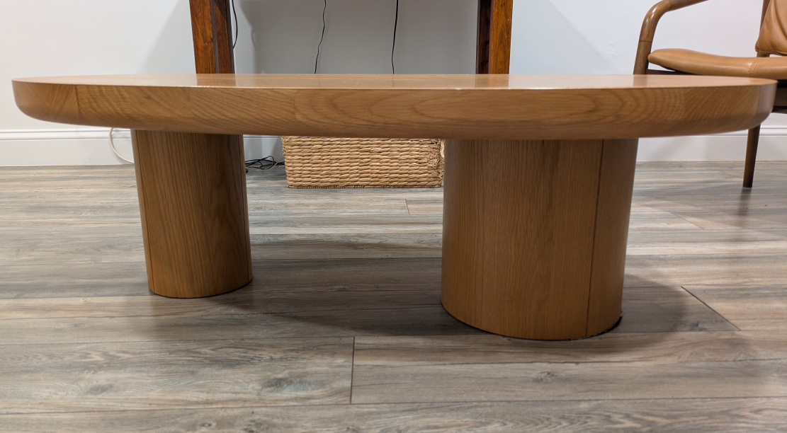 Round Wood Coffee Table & Chair - photo 3