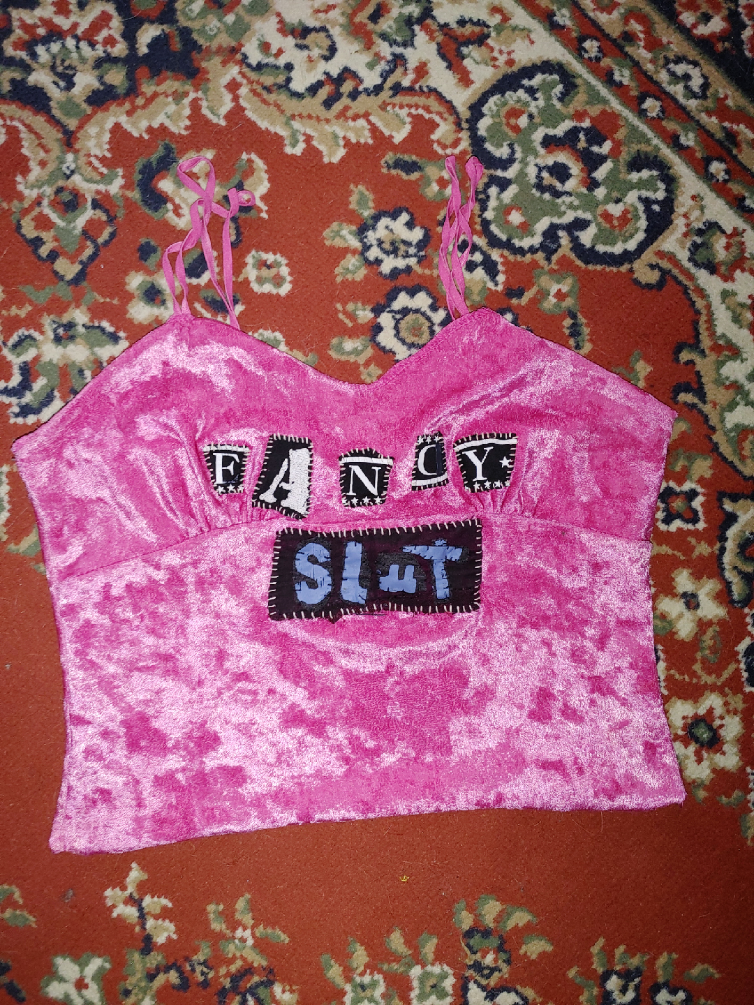 pink velvet top