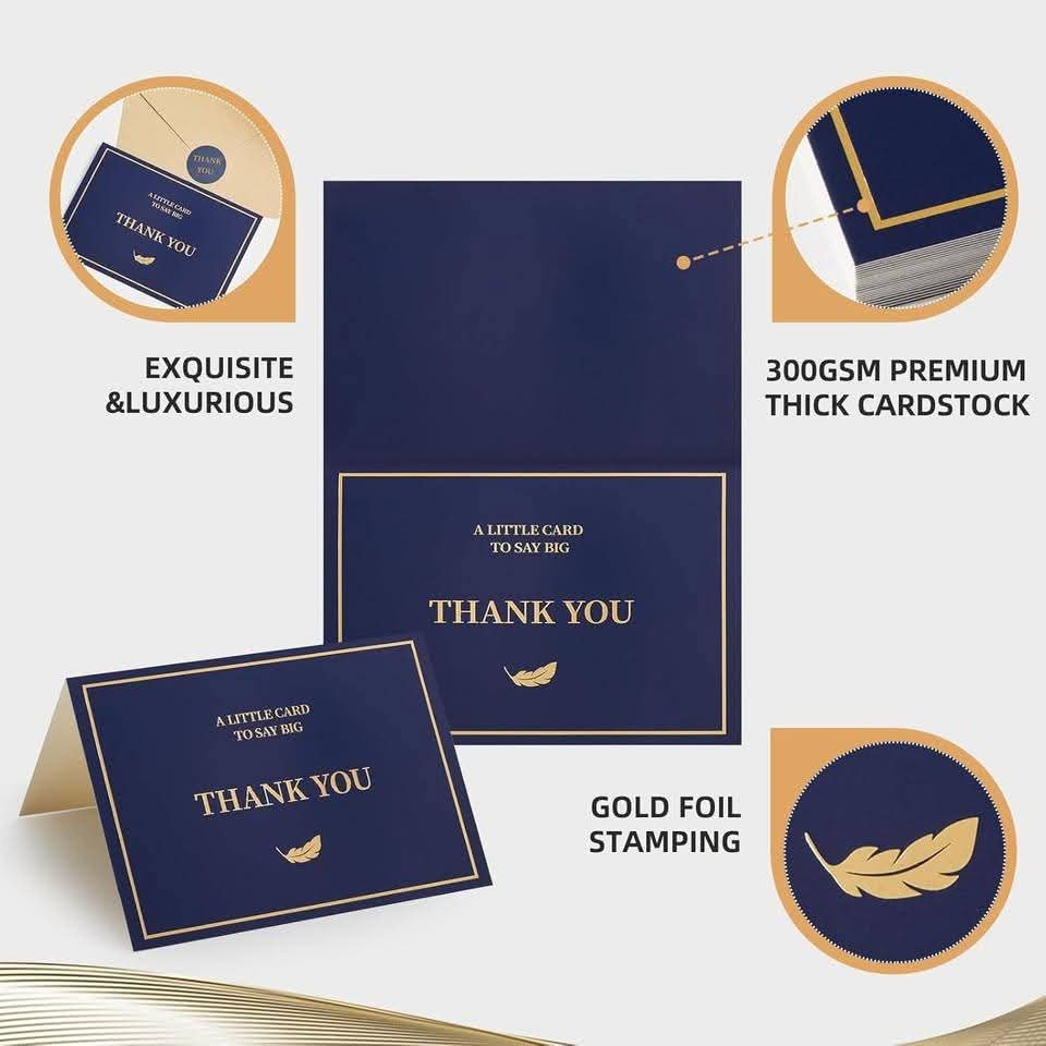 New~Thank You Cards, Gold Foil Stamped(25 PK) - photo 2