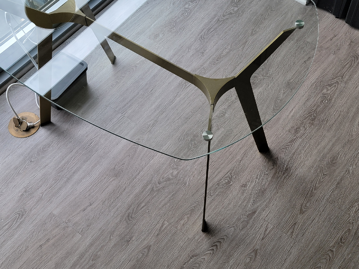 Glass Top Dining Table with 2 Green Velvet Chairs - photo 3
