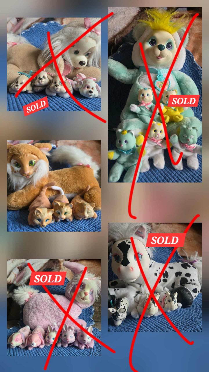 Vintage 1990 Puppy, Kitty, Bunny, Cub & Pony Surprise's
