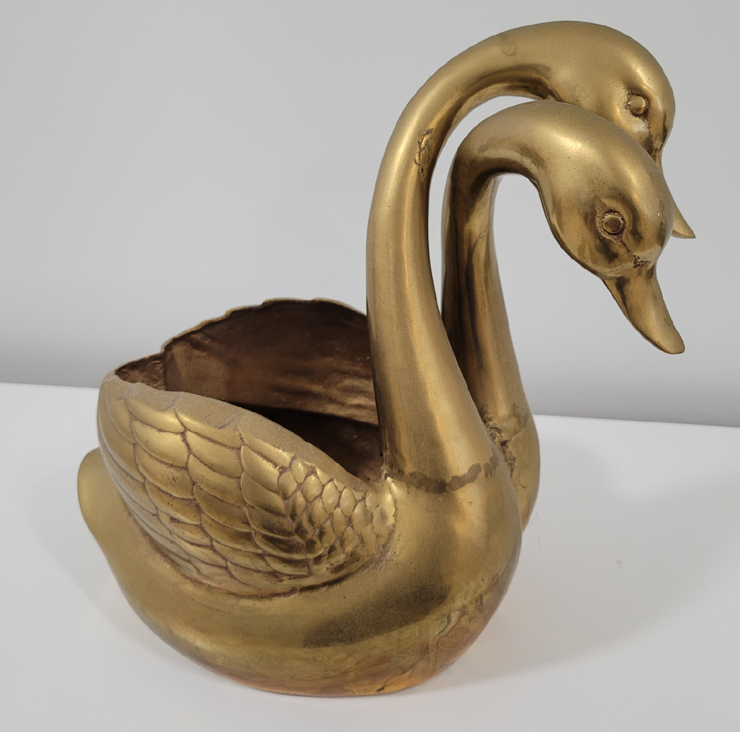 Brass Swan Planter