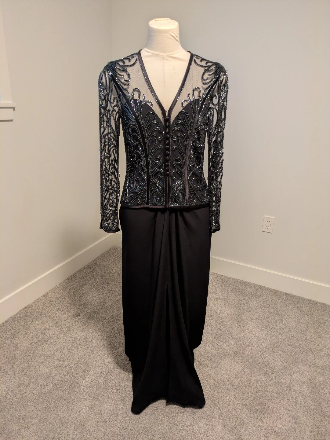 Black Embellished Formal Gown