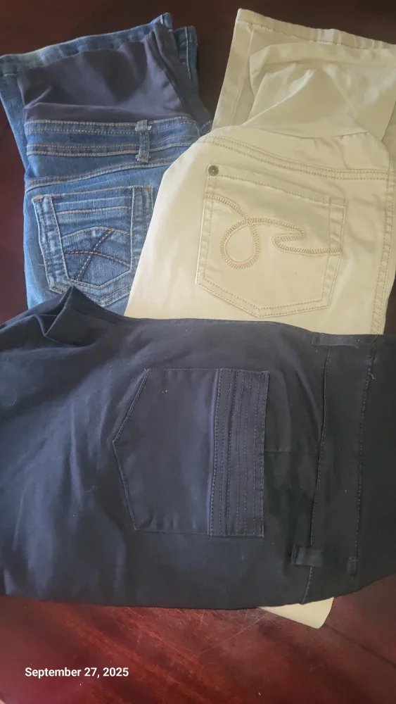 Maternity Pants Bundle - Jeans, Khaki, Black image indicator(2)