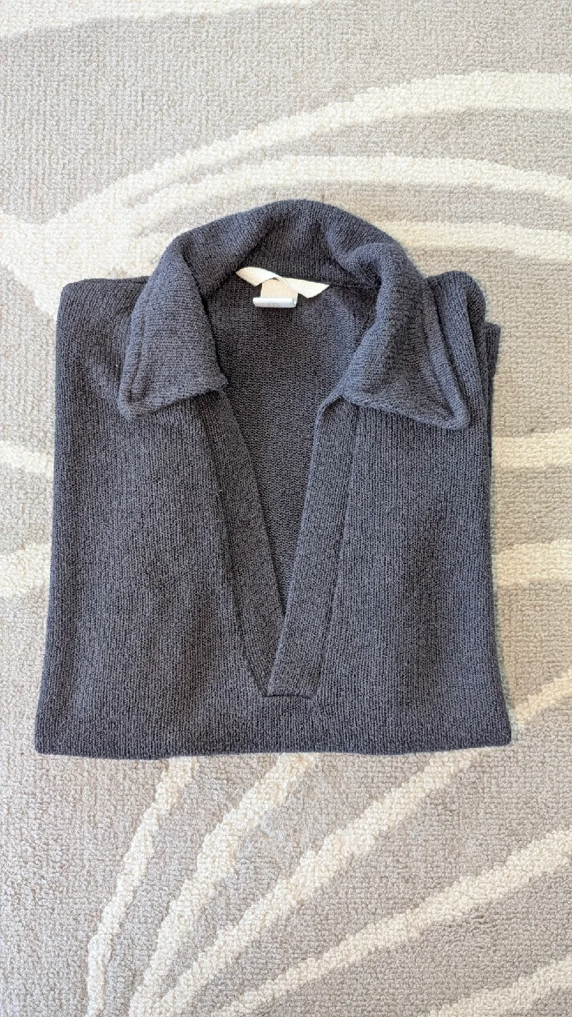 H&M Grey Polo Shirt - Women's XS