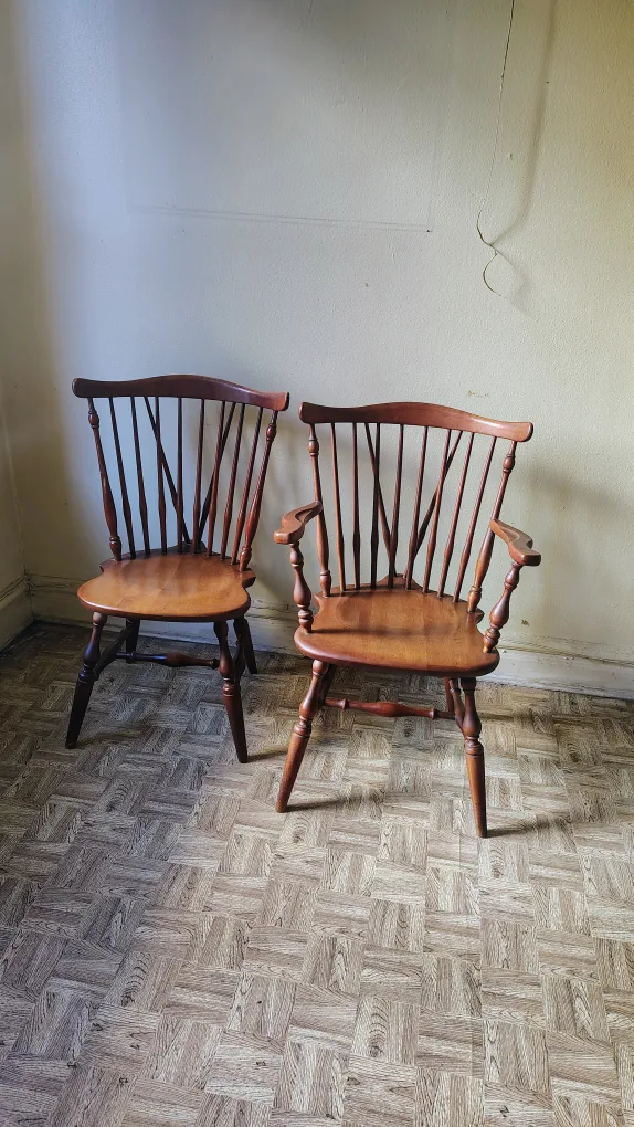 Ethan Allen Nutmeg Finish Spindle Back Chair image indicator(4)