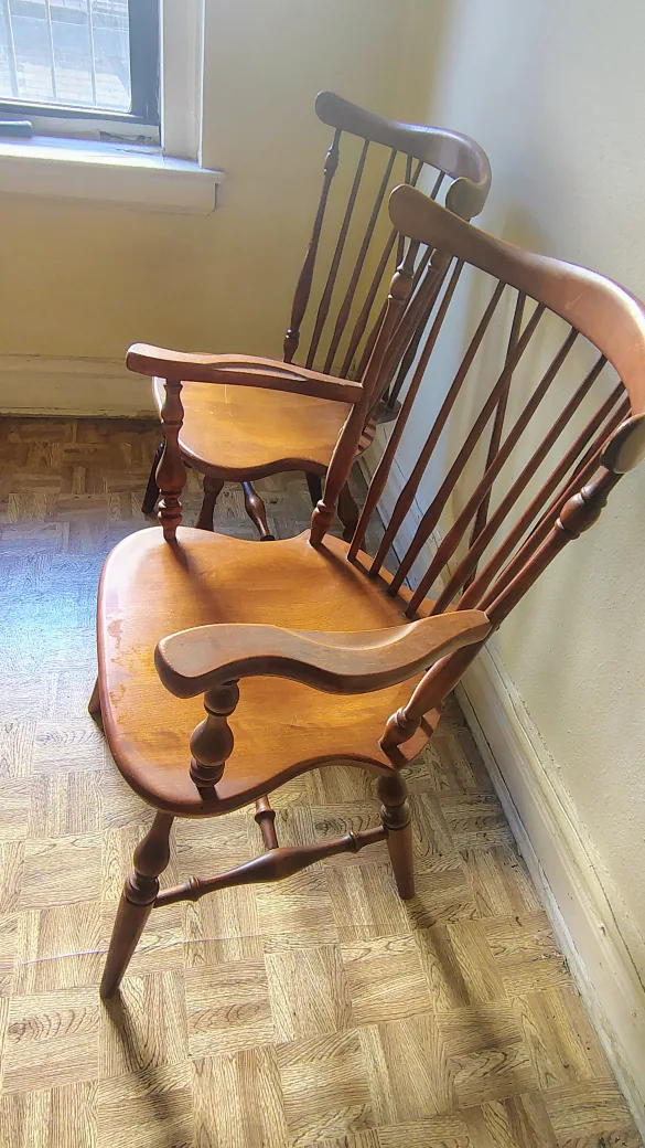 Ethan Allen Nutmeg Finish Spindle Back Chair image indicator(5)