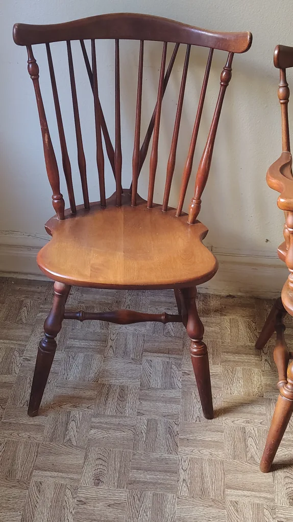Ethan Allen Nutmeg Finish Spindle Back Chair image indicator(6)