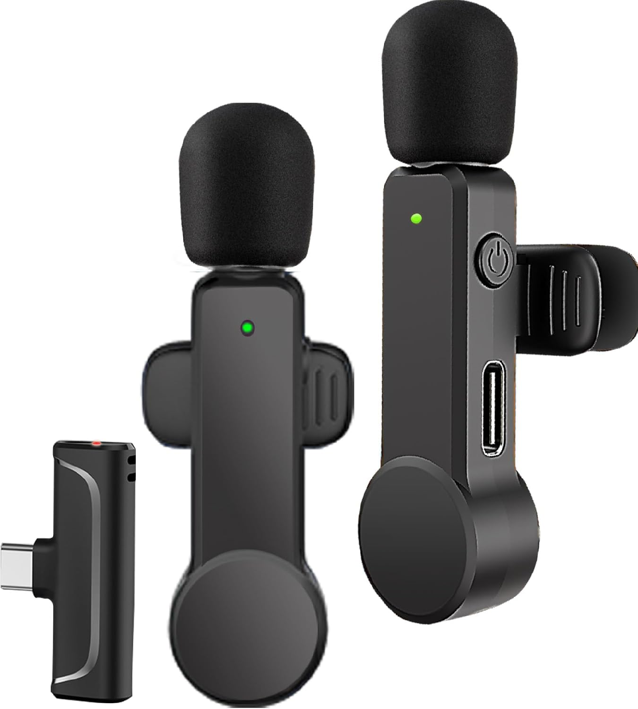 NPTCL 2 Pack Lavalier Microphone USB C Wireless Lav Mic