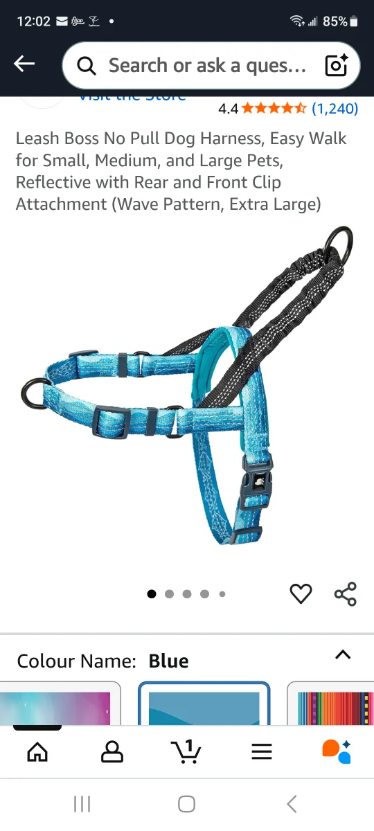 Leash Boss No Pull Dog Harness - Blue thumbnail