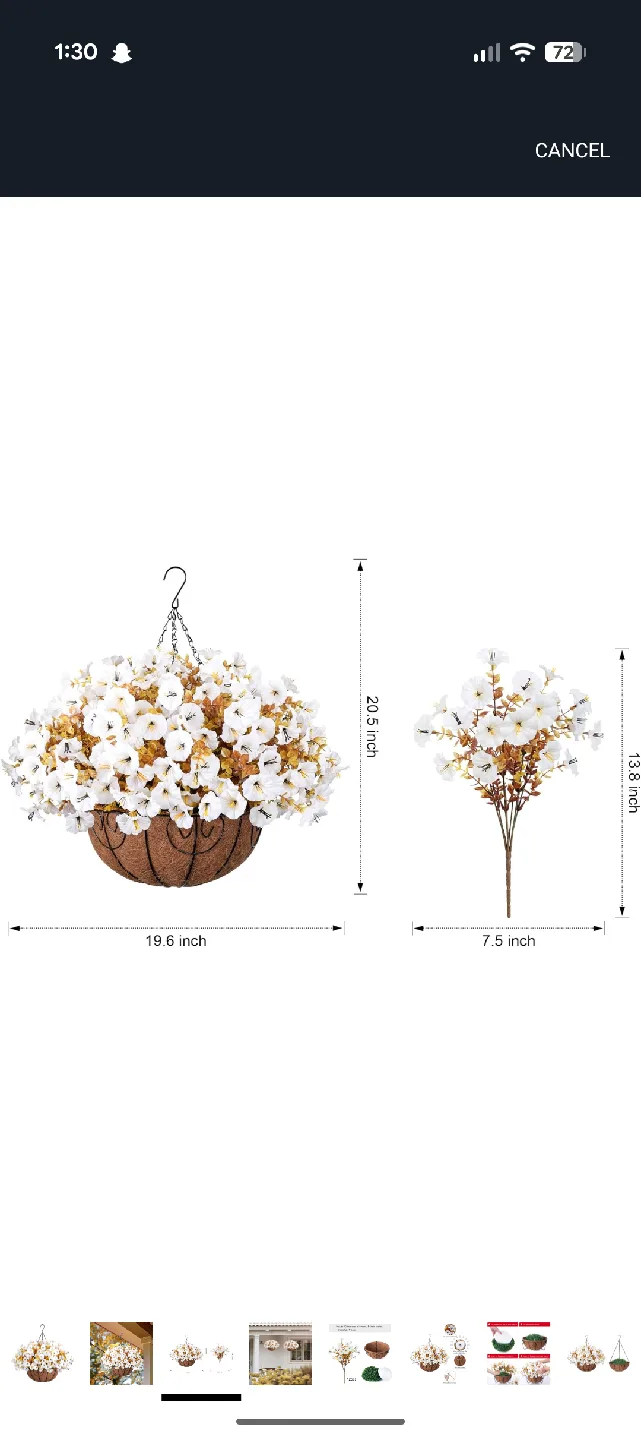 Hanging Flower Basket with Silk Flowers image indicator(3)