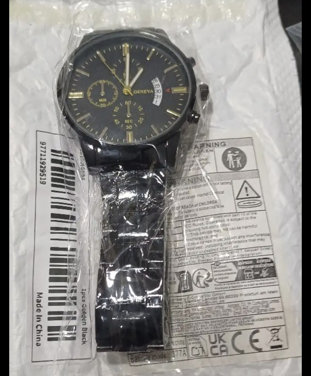 Geneva Black & Golden Watch - photo 4