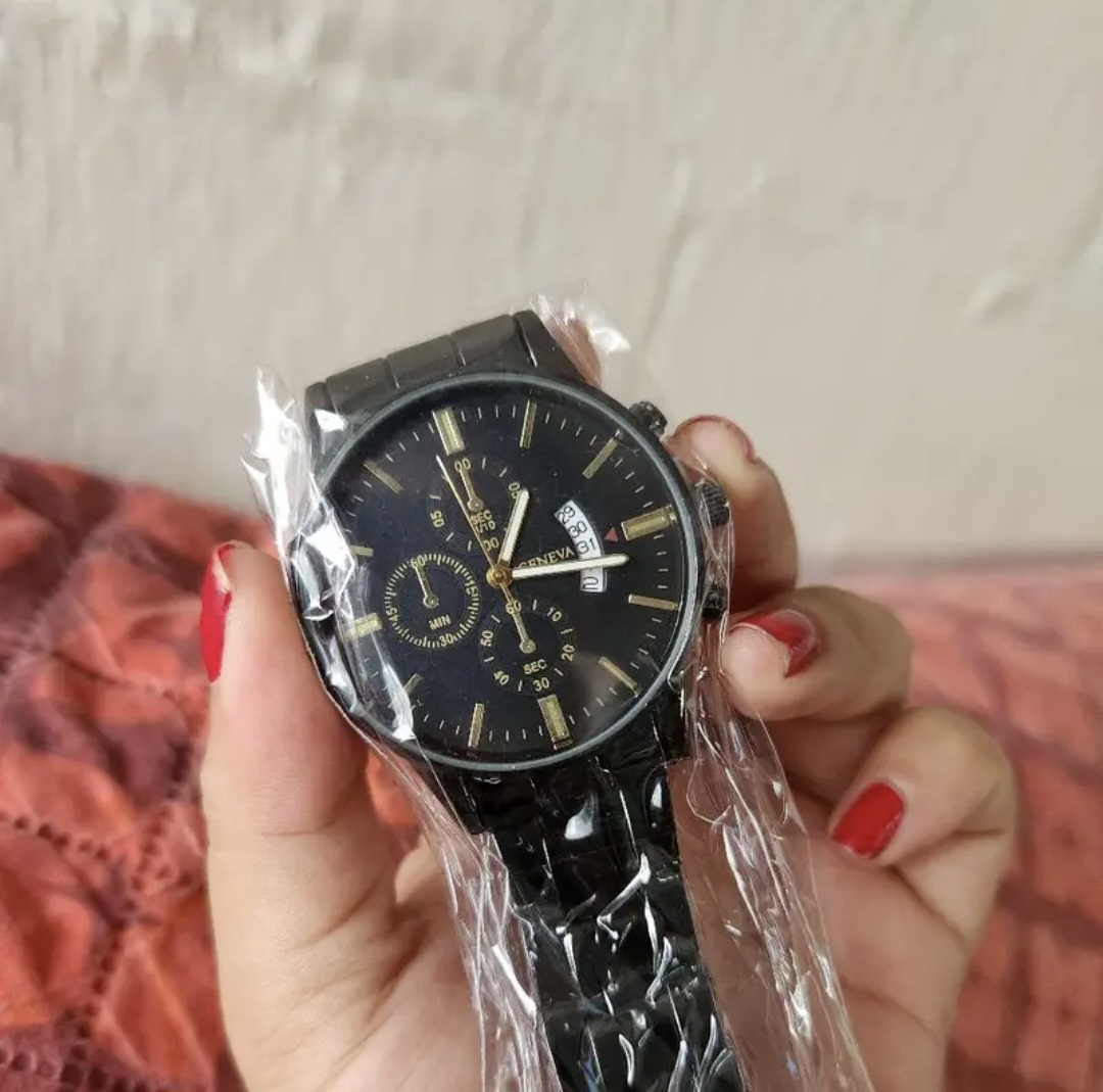 Geneva Black & Golden Watch - photo 5