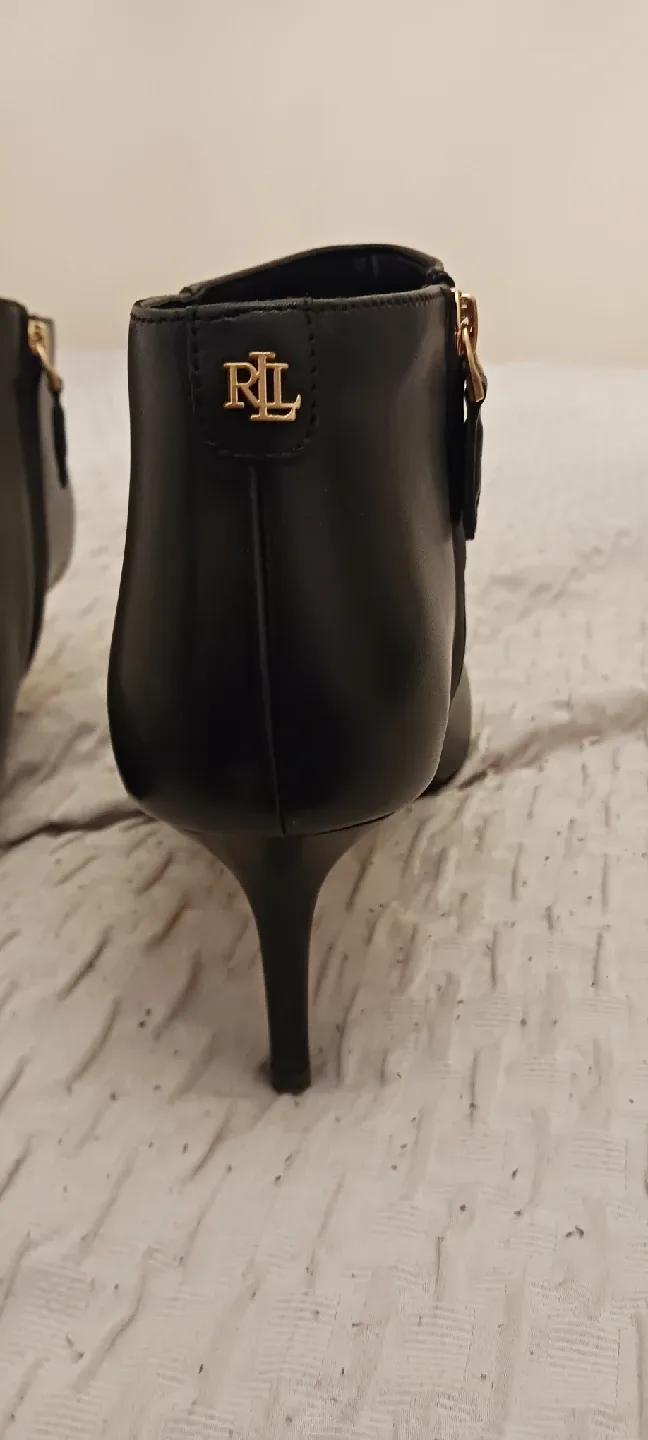 Ralph Lauren Black Pointed Toe Heeled Booties image indicator(2)