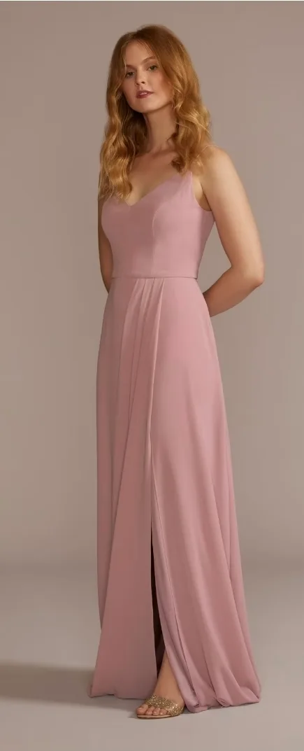 David's Bridal Pink Bridesmaid Dress