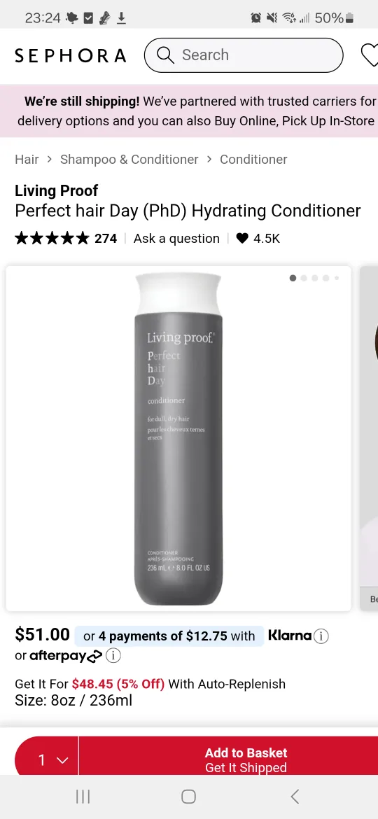 Living Proof Perfect hair Day Gloss Hair Treatment/ Conditioner image indicator(3)