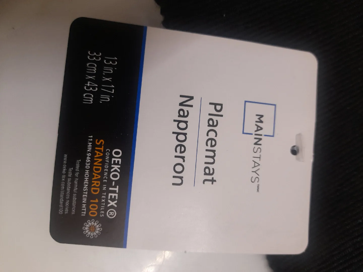 Mainstays Black Placemat (New) image indicator(3)