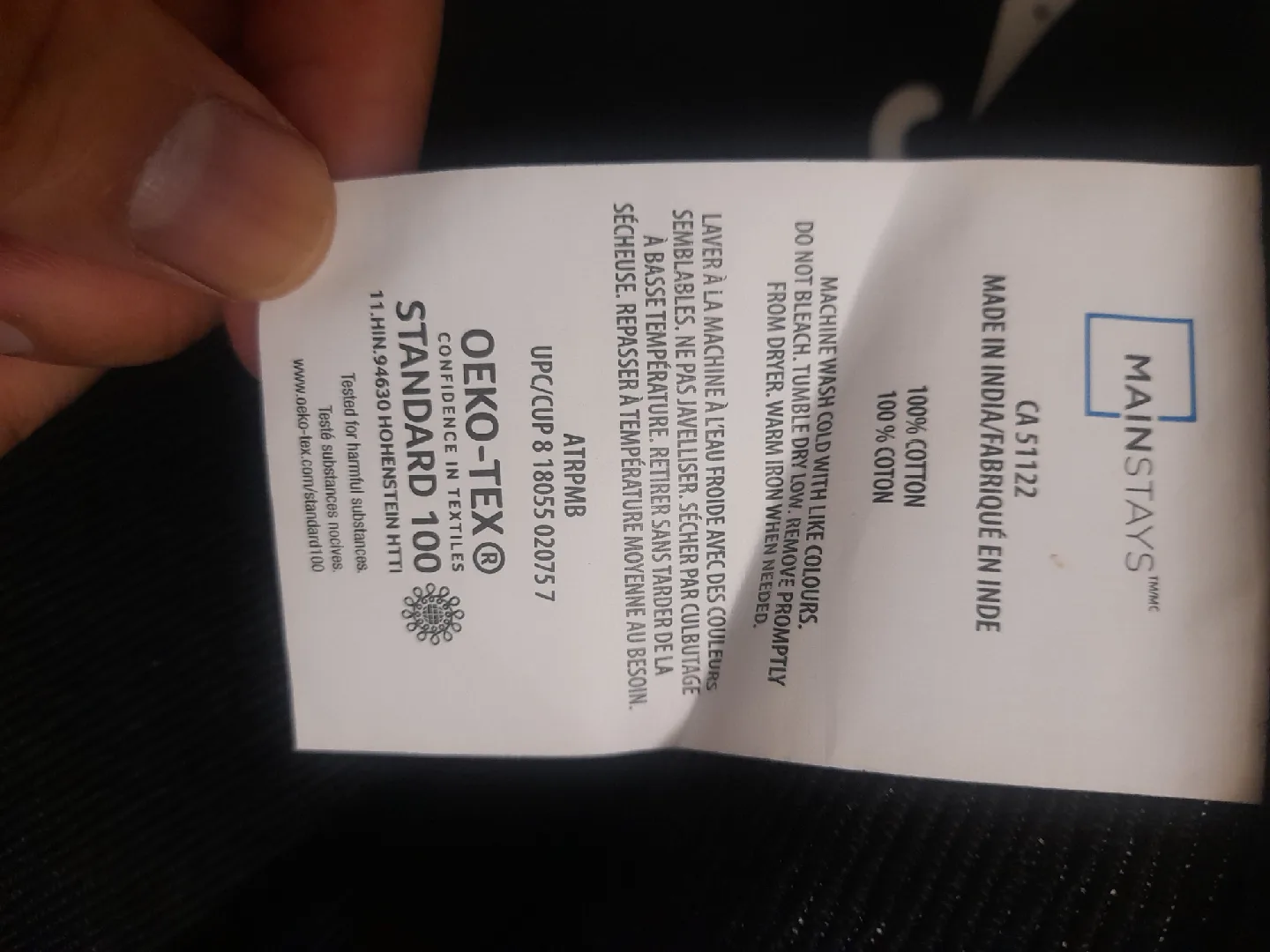 Mainstays Black Placemat (New) image indicator(4)