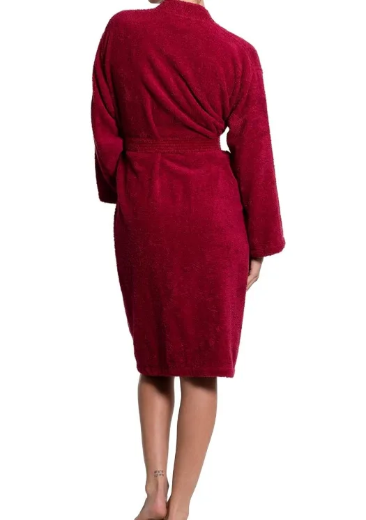 Burgundy Turkish Towel Robe image indicator(4)