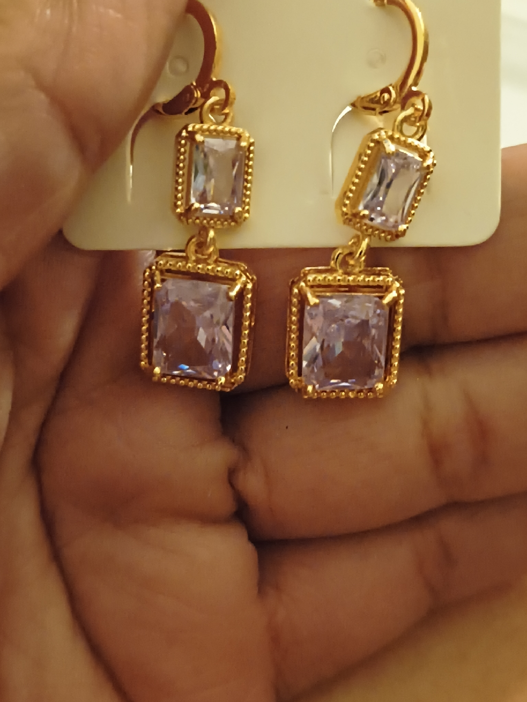 Gold Tone Dangle Earrings - New