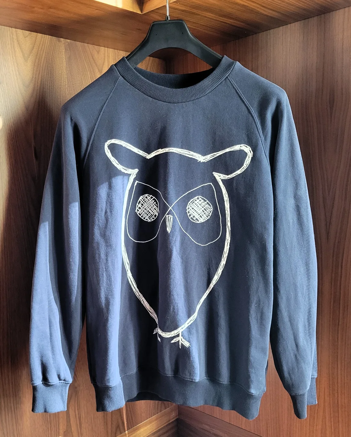 American Apparel Men's Blue Owl Organic Cotton Sweatshirt Large thumbnail