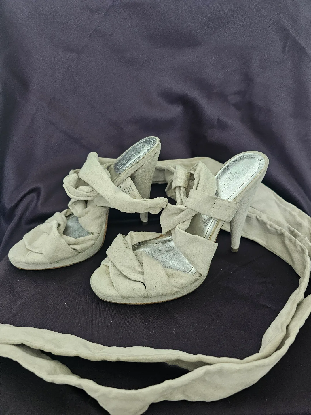 USED - H&M Beige Suede Heels - size 6 thumbnail