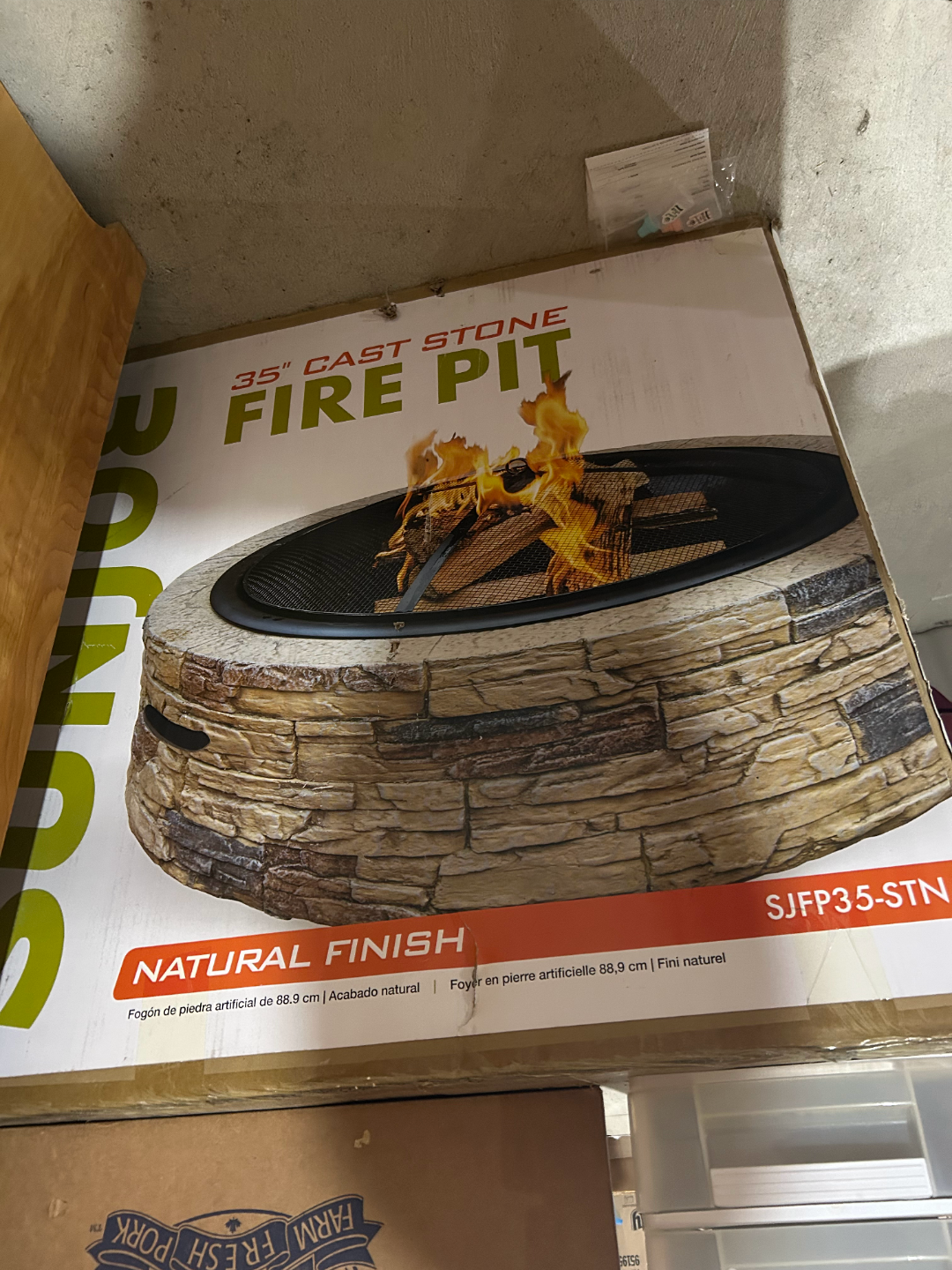 Sun Joe 35" Cast Stone Fire Pit - New in Box!