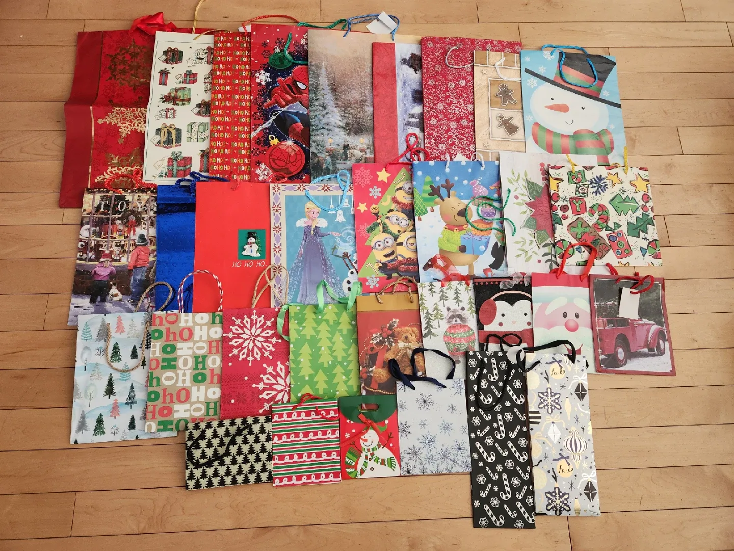 Large Lot Of Assorted Christmas Holiday Gift Bags