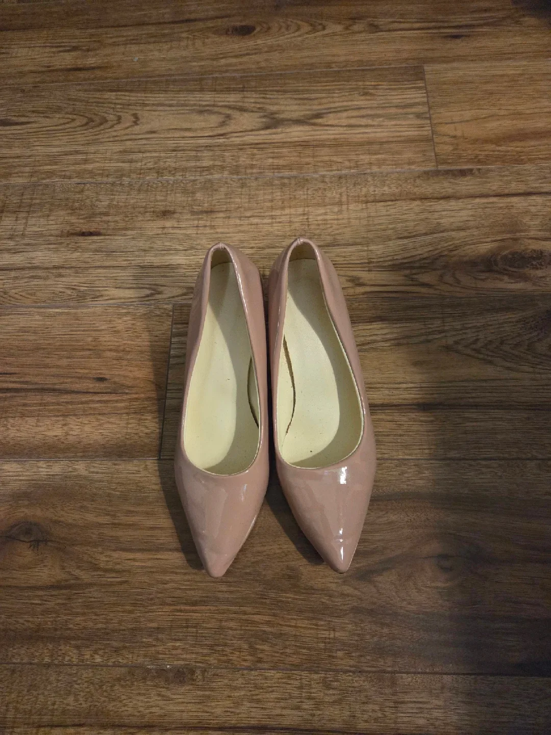 Nude Patent Leather Pointed Toe Heels image indicator(4)