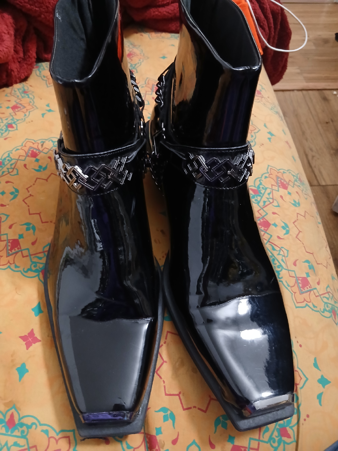 Black Patent Leather Ankle Boots - photo 2