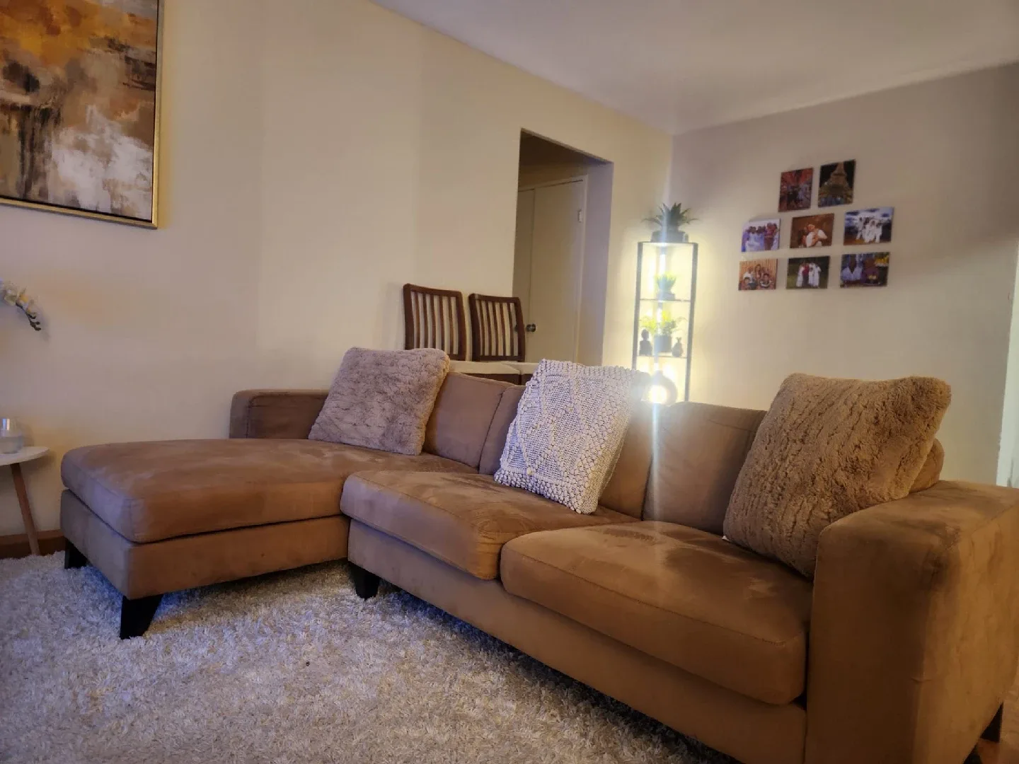 Brown Sectional Sofa with Chaise Lounge thumbnail