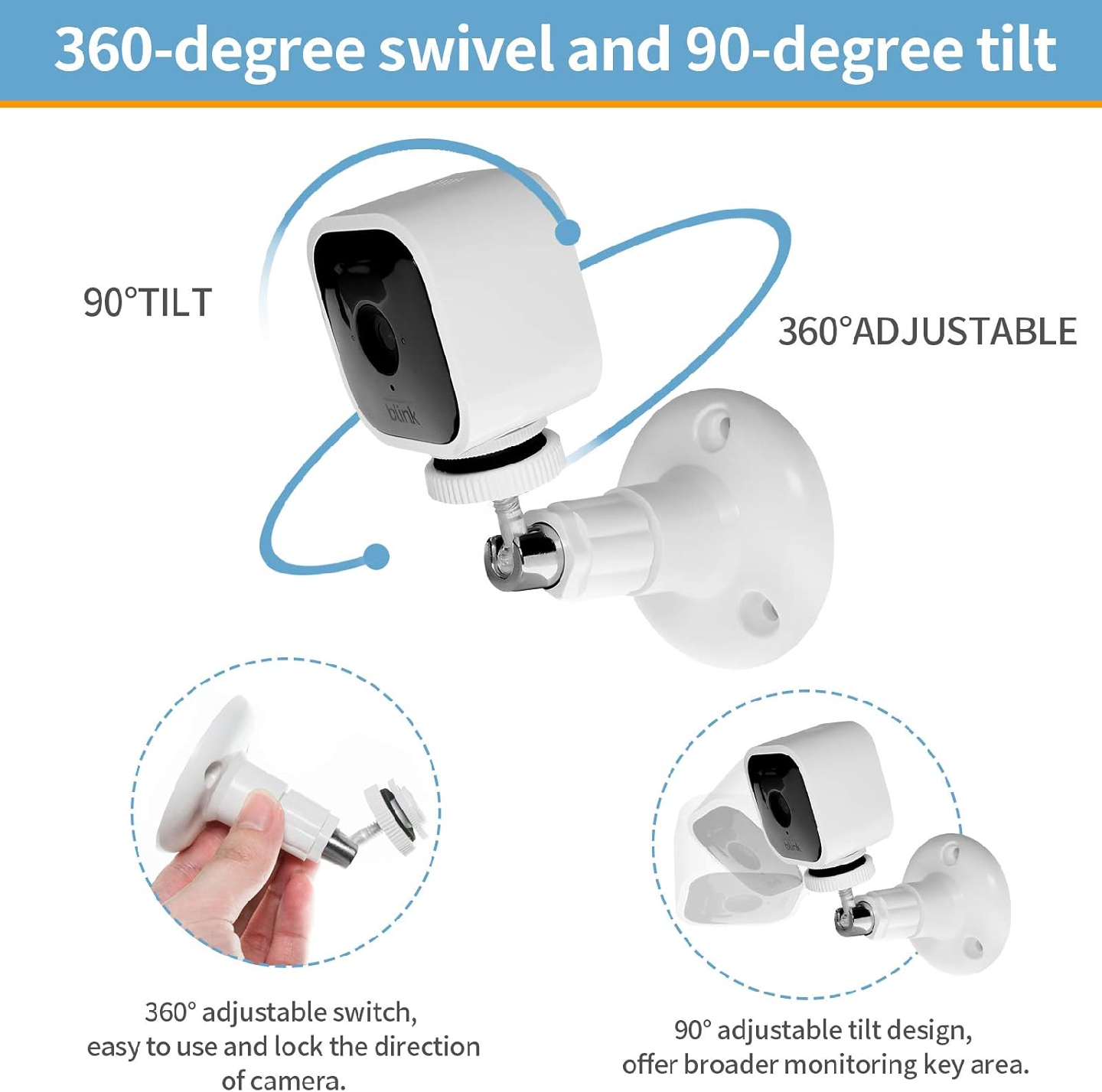 2 Pack Wall Mount Bracket Compatible with Blink Mini - photo 4