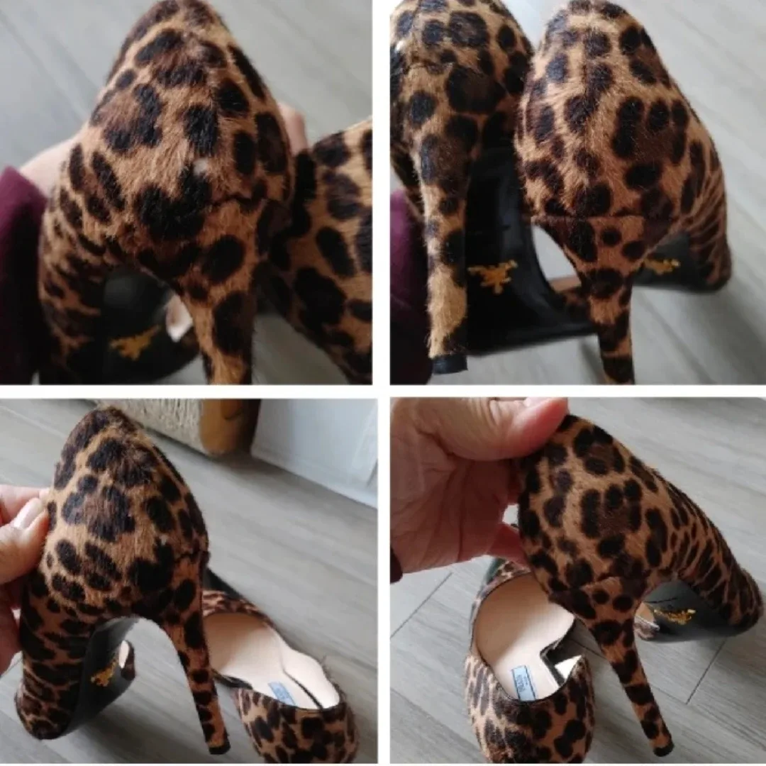 Prada Pony Hair Leopard Print Patent Leather Heels image indicator(7)