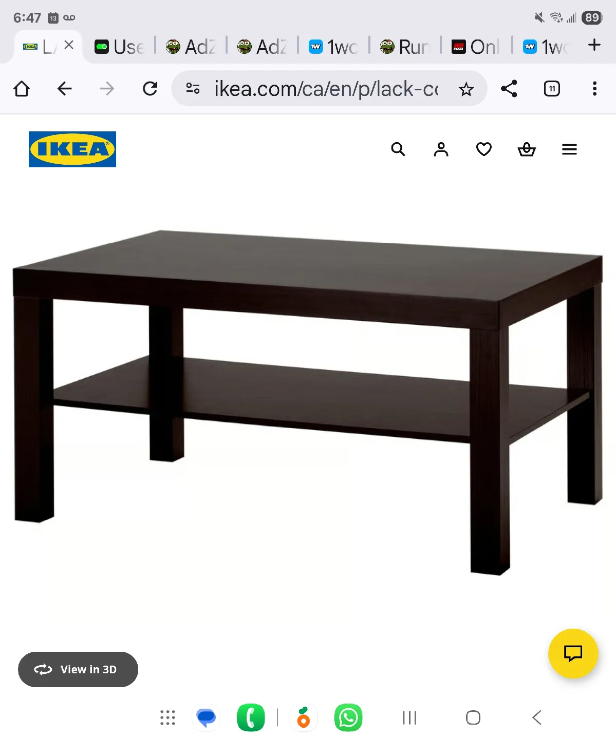 IKEA Lack Coffee Table - Brown thumbnail