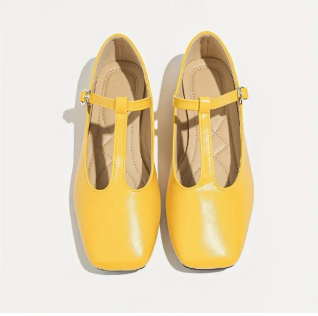 Yellow T-Strap Flats image indicator(2)