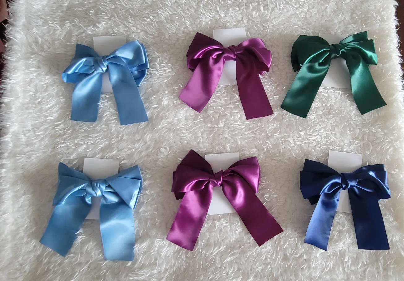 Handmade Satin Ribbon Hair Bow image indicator(5)