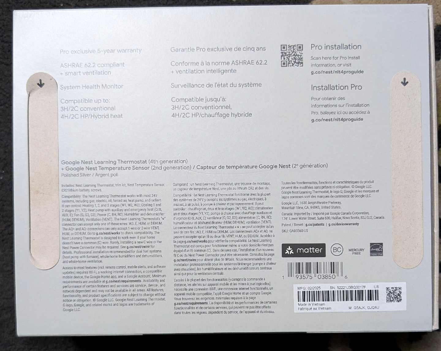 Google Nest Learning Thermostat (4th Gen) - New - photo 2