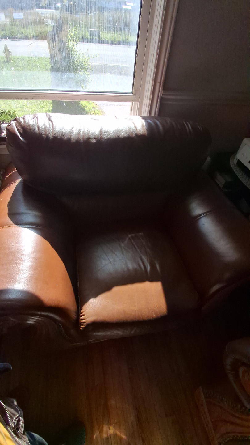 Brown Leather Sofa - photo 2
