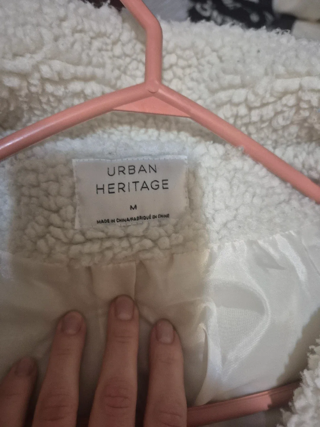 Urban Heritage White Sherpa Jacket - Size M image indicator(2)
