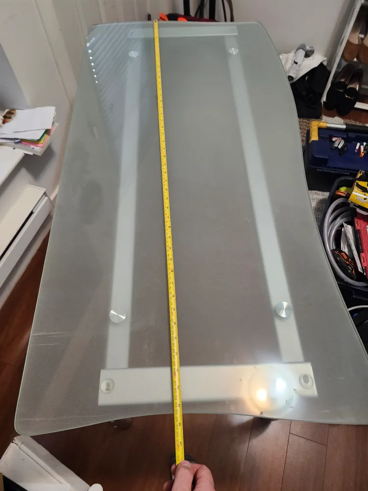 Glass Top Dining Table - 115×56 cm thumbnail
