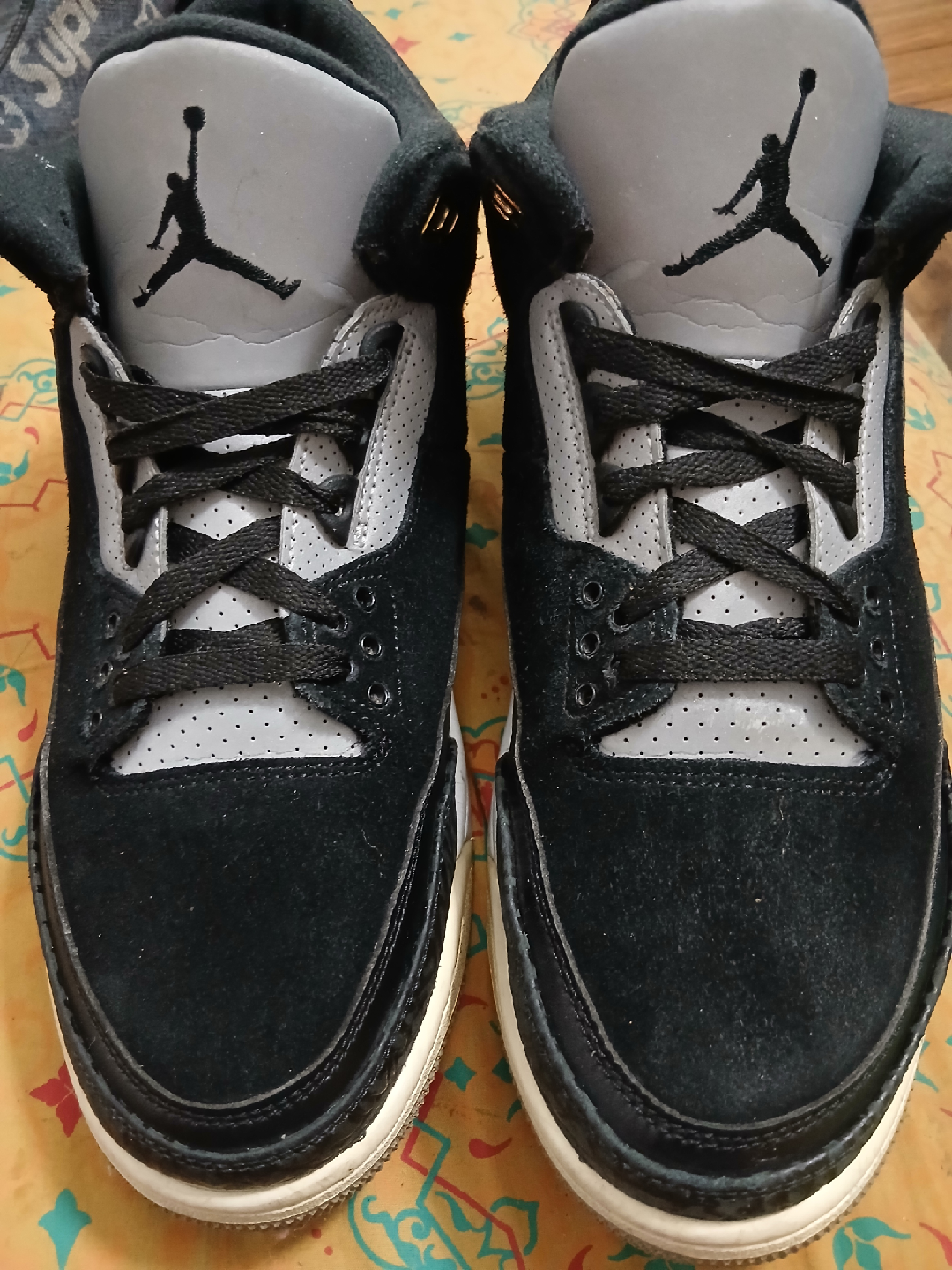 Nike Air Jordan 3 Retro Black/Grey Shoes - photo 2
