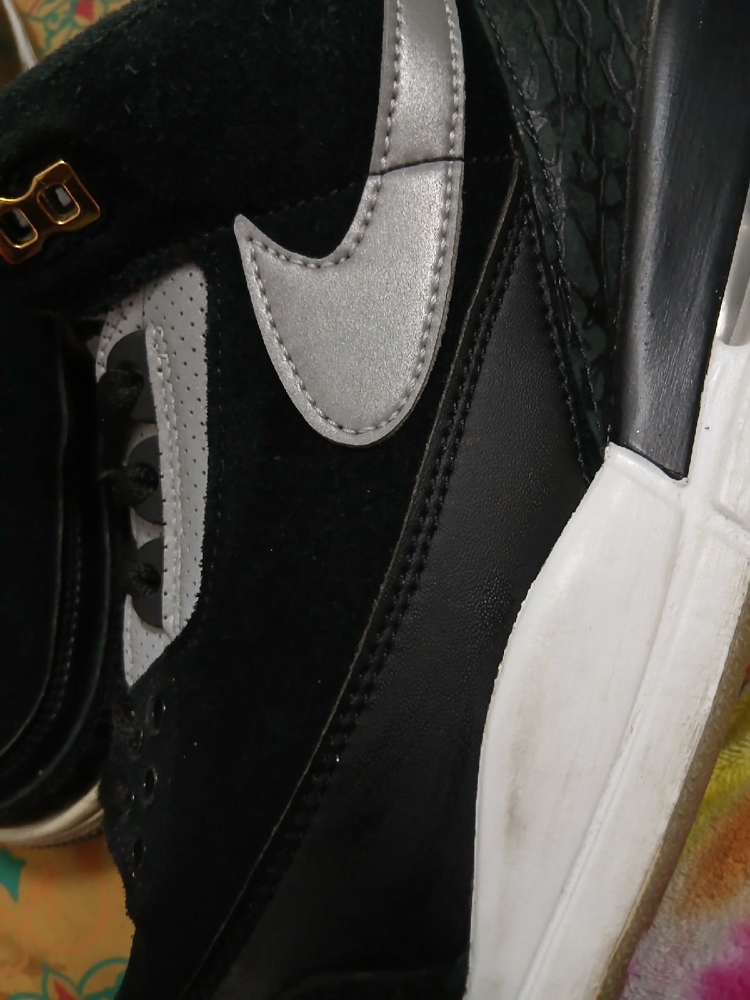 Nike Air Jordan 3 Retro Black/Grey Shoes - photo 3
