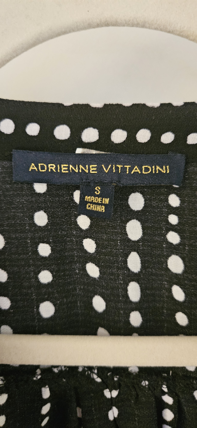 Adrienne Vittadini Black & White Tie-Front Blouse - Size S - photo 3