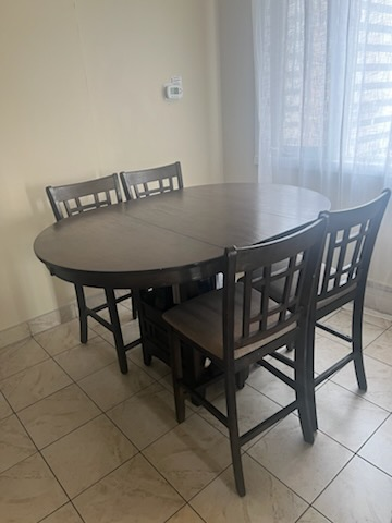 Dining Table with 4 Chairs - Dark Brown - photo 3