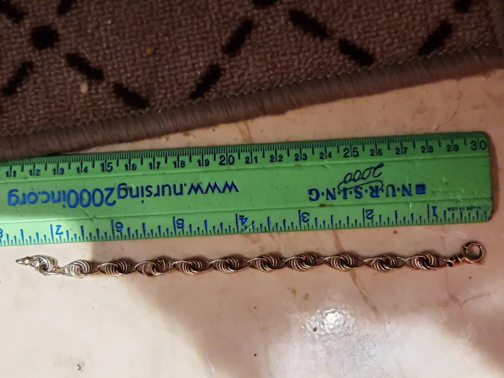 AUTHENTIC 14K SOLID Gold 2 Tone Chunky Bracelet image indicator(8)