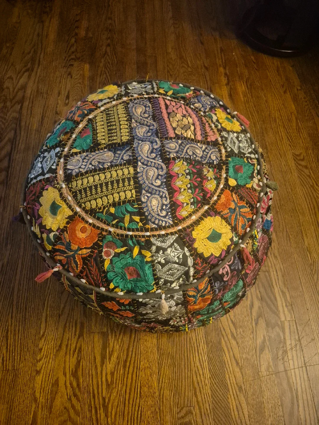 Colourful Embroidered Pouf seat